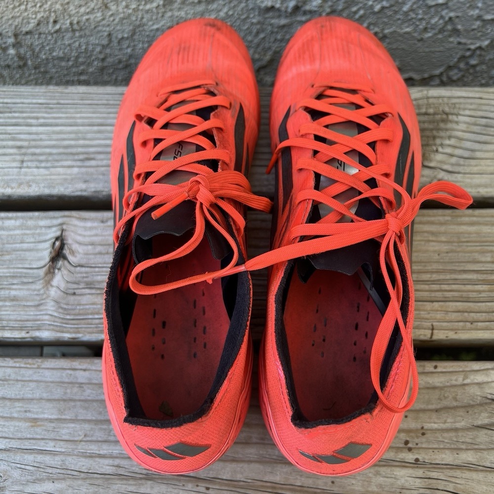 Adidas Cleats Men Size 9.5 F50 Pro FG Lace Up Soccer Orange/Black - Picture 7 of 12